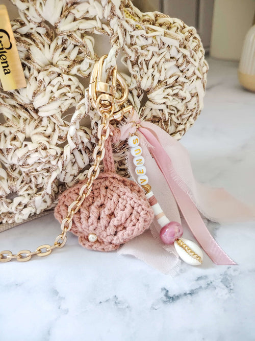 Sac de soirée coquillage blanc et doré au crochet – modèle Vénus - Sacs au crochet - Irilena