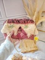 Sac de soirée, mariage au crochet, multicolore, pièce unique - Modèle Eostre - Sacs au crochet - Irilena