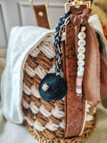 Sac seau en coton recyclé écru et liège caramel – modèle Hestia - Sacs au crochet - Irilena